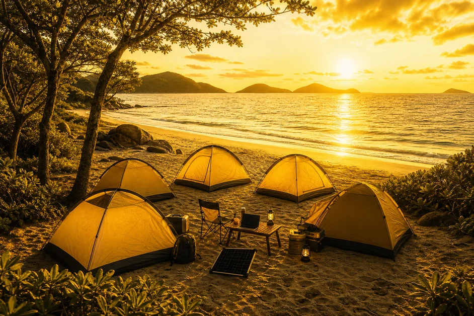 Top 5 campings pé na areia em Santa Catarina para acampar de frente para o mar