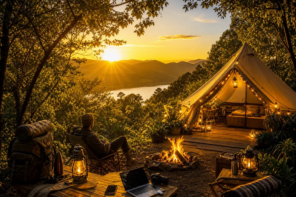 Turismo de Natureza Explode no Brasil: Camping Cresce 36% e Busca por Glamping Aumenta 81%
