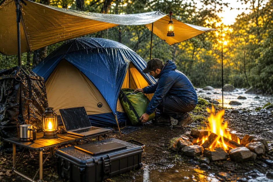 Como acampar na chuva sem molhar a barraca e os equipamentos